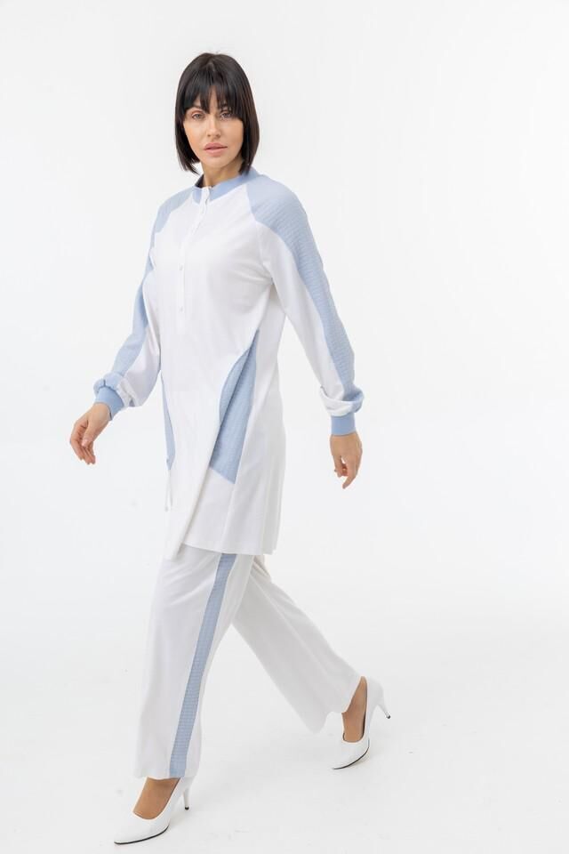 25108 ÖNÜ YARIM ÇITÇITLI CEPLERİ OMZU VE KOLLARI KAPİTONE DESENLİ SPOR TAKIM #02-25#