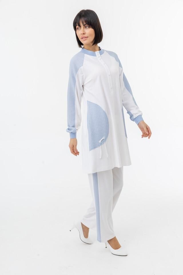 25108 ÖNÜ YARIM ÇITÇITLI CEPLERİ OMZU VE KOLLARI KAPİTONE DESENLİ SPOR TAKIM #02-25#