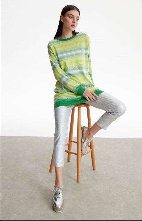 21463  ÇİZGİ GEÇİŞLİ RAYON TUNİK QKS TUNİK 21463  #23-10 3