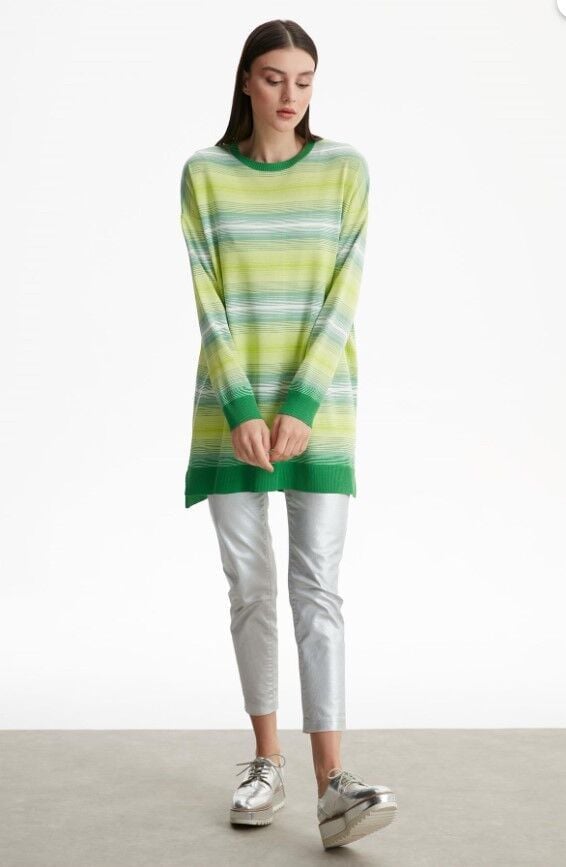 21463  ÇİZGİ GEÇİŞLİ RAYON TUNİK QKS TUNİK 21463  #23-10 3