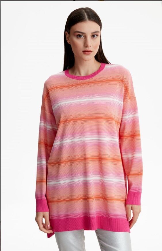 21463  ÇİZGİ GEÇİŞLİ RAYON TUNİK QKS TUNİK 21463  #23-10 3