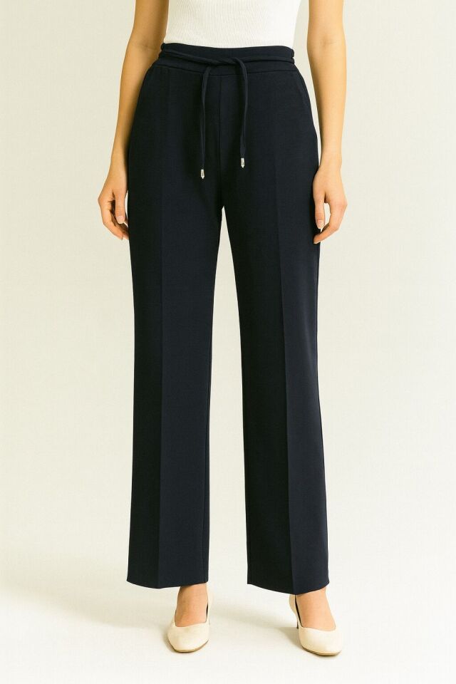 7787 BELİ TAM LASTİKLİ CEPLİ BOL PAÇA PANTOLON #05-25#