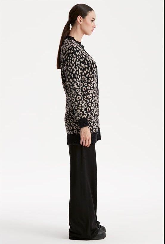 21264 LEOPAR DESENLİ MİNK TRİKO HIRRKA QKS HIRKA 21264 #23-123 2 - bej