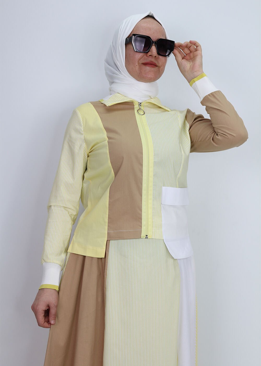 1761 TAKIM COLOURBLOCK ÇİZGİ POPLİN TAKIM QYS TAKIM 1761 #24-06#