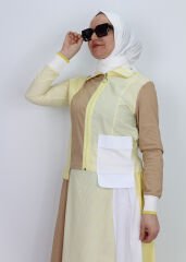1761 TAKIM COLOURBLOCK ÇİZGİ POPLİN TAKIM QYS TAKIM 1761 #24-06#