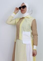 1761 TAKIM COLOURBLOCK ÇİZGİ POPLİN TAKIM QYS TAKIM 1761 #24-06#
