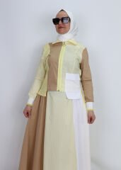 1761 TAKIM COLOURBLOCK ÇİZGİ POPLİN TAKIM QYS TAKIM 1761 #24-06#