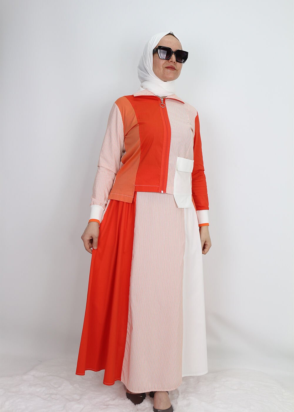 1761 TAKIM COLOURBLOCK ÇİZGİ POPLİN TAKIM QYS TAKIM 1761 #24-06#