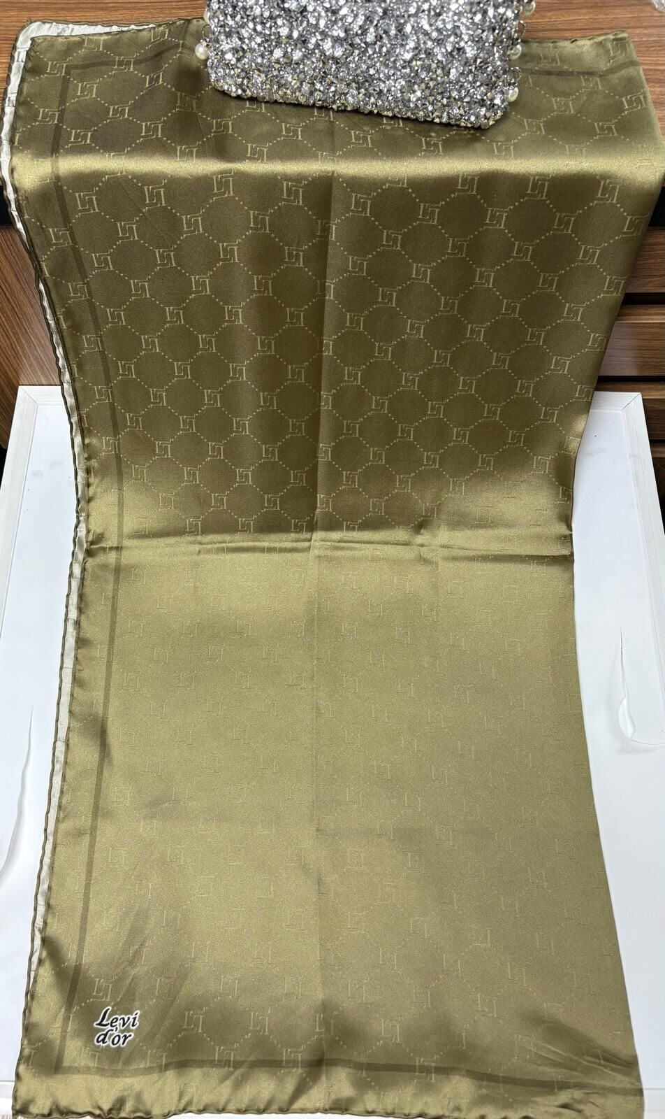 I-1059 LEVİDOR MONOGRAM İPEK EŞARP #07-25#