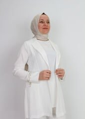 1036 GÖĞÜS TAŞ İŞLEMELİ BELİ KUŞAKLI İÇİ SIFIR KOL 3 LÜ SPOR TAKIM QYS TAKIM #24-07#