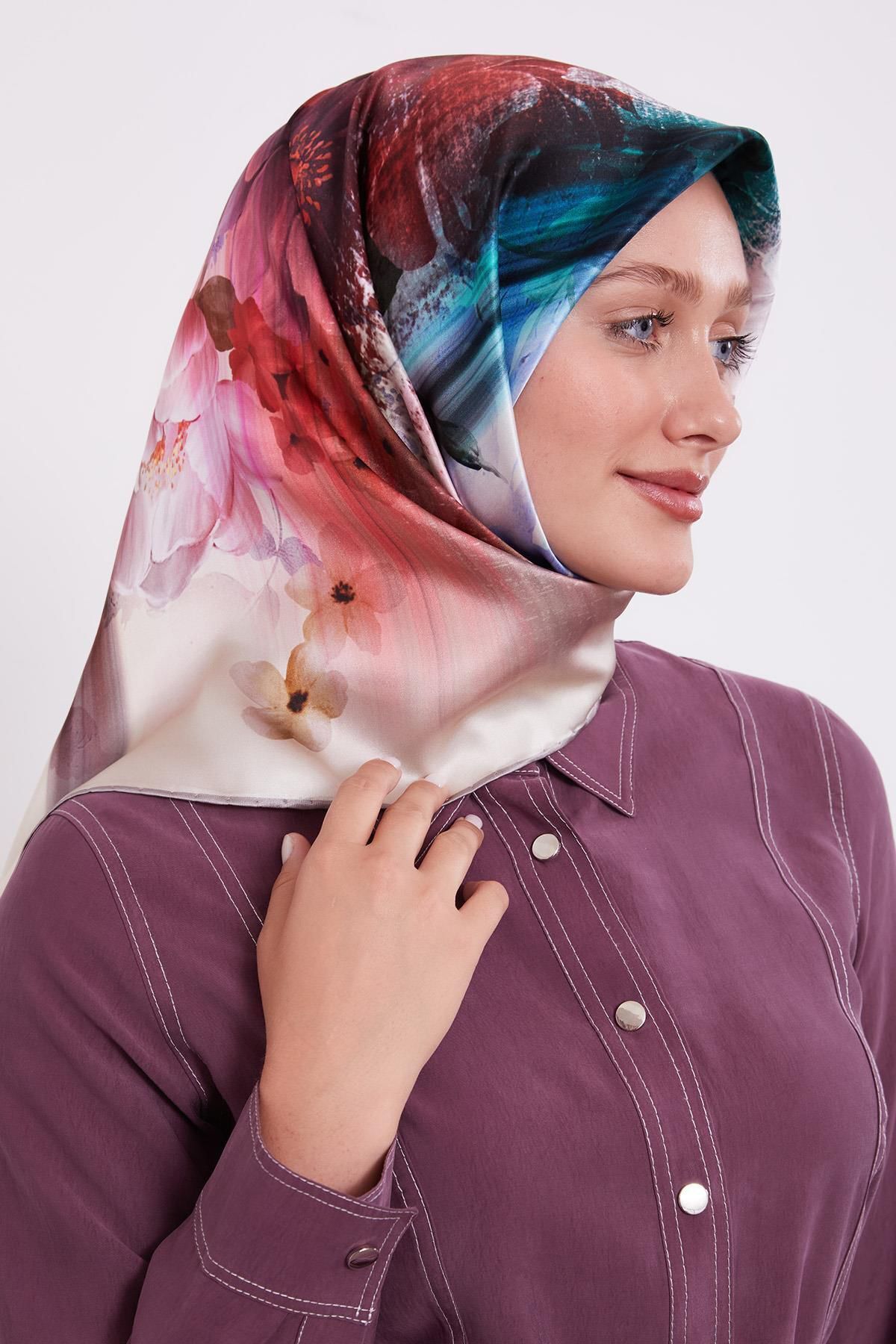 I-1129 LEVİDOR SURA TWİLL İPEK EŞARP #07-25#