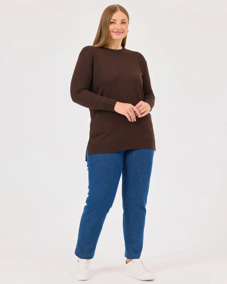 4001 TRİKO KAZAK QKS 48 - Kahverengi