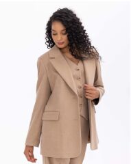 1017 CEPLİ DÜĞMELİ OVERSİZE KESİM BLAZER CEKET BLAZER CEKET 10231205401017 QKS BLAZER CEKET #23-103