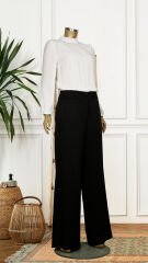 59056 ÖNDEN ÇİFT DÜĞMELİ BOL PAÇA PANTOLON QYS PANTOLON 59056 #23-04#