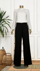 59056 ÖNDEN ÇİFT DÜĞMELİ BOL PAÇA PANTOLON QYS PANTOLON 59056 #23-04#