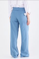 59056 ÖNDEN ÇİFT DÜĞMELİ BOL PAÇA PANTOLON QYS PANTOLON 59056 #23-04#