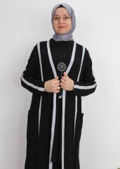 41920 KOLLARI VE ÖNÜ ŞERİT DETAYLI CEPLİ İKİ İPLİK İÇ KOLU UZUN ŞIK ÜÇLÜ SPOR TAKIM