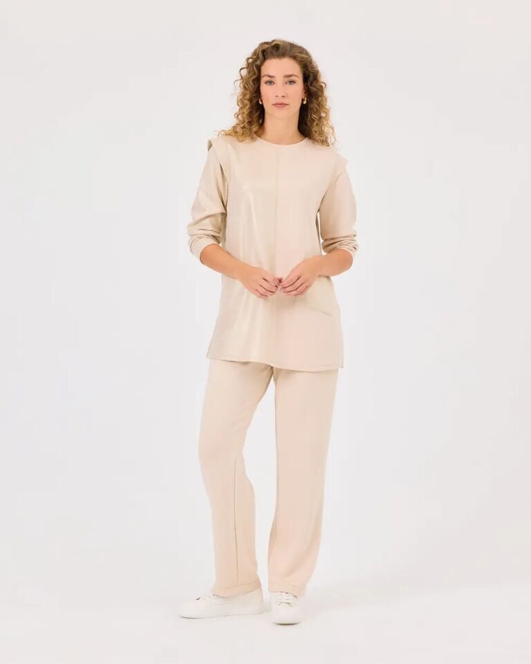 1025 BELİ LASTİKLİ CEPLİ MODAL PANTALON