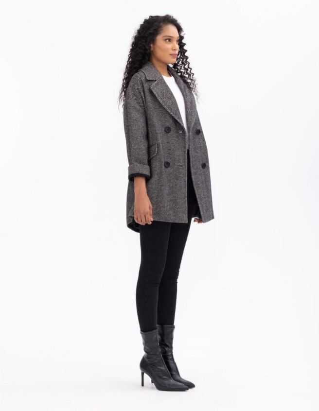 1004 BALIKSIRTI DESENLİ KRUVAZE YAKALI CEPLİ KABAN KLASİK KABAN 10231305001004 QKS KLASİK KABANA #23-10#