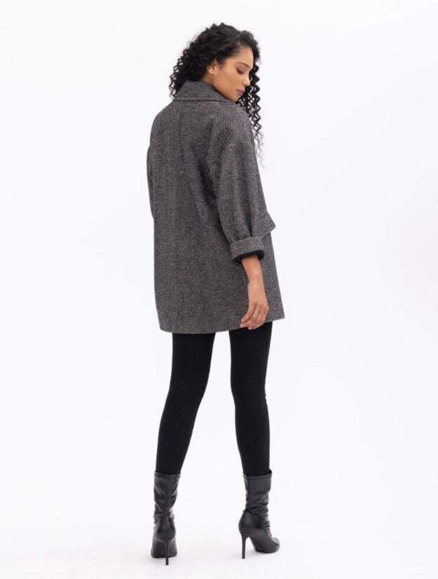 1004 BALIKSIRTI DESENLİ KRUVAZE YAKALI CEPLİ KABAN KLASİK KABAN 10231305001004 QKS KLASİK KABANA #23-10#