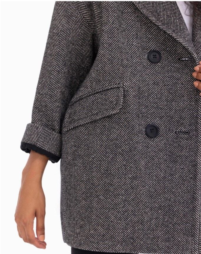 1004 BALIKSIRTI DESENLİ KRUVAZE YAKALI CEPLİ KABAN KLASİK KABAN 10231305001004 QKS KLASİK KABANA #23-10#