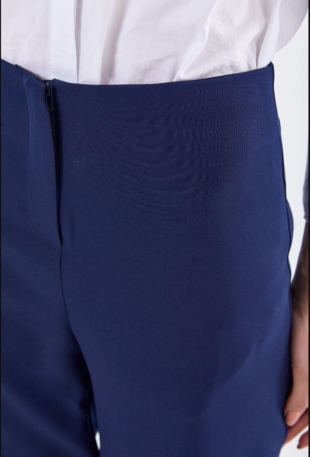 59058 ÖNDEN FERMUARLI KLASİK DAR PAÇA PANTOLON QYS 59058 PANTOLON #23-063 38 - LACİVERT