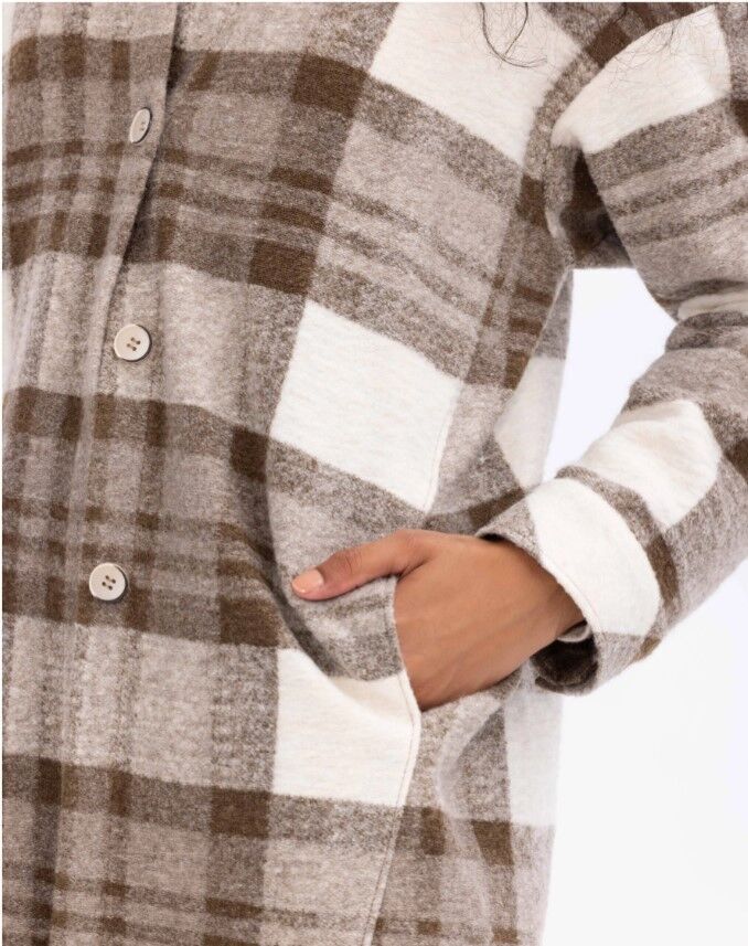 1019 EKOSE DESENLİ GÖMLEK KESİM OVERSİZE CEKET SPOR CEKET 10231205401019 QKS SPOR CEKET #23-103