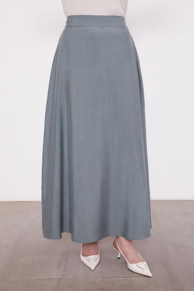 100767 ÖNÜ FERMUARLI YARIYA KADAR ÇITÇIT DETAYLI GÖMLEK YAKA KOLLARI MANŞETLİ ETEĞİN BELİ LASTİKLİ ETEKLİ TAKIM