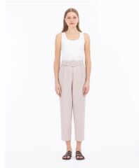 1033 GÜNLÜK PANTOLON BELİ KEMERLİ ÖNÜ DÜĞMELİ CEPLİ PANTOLON QYS GÜNLÜK PANTOLON 232001033 #23-043