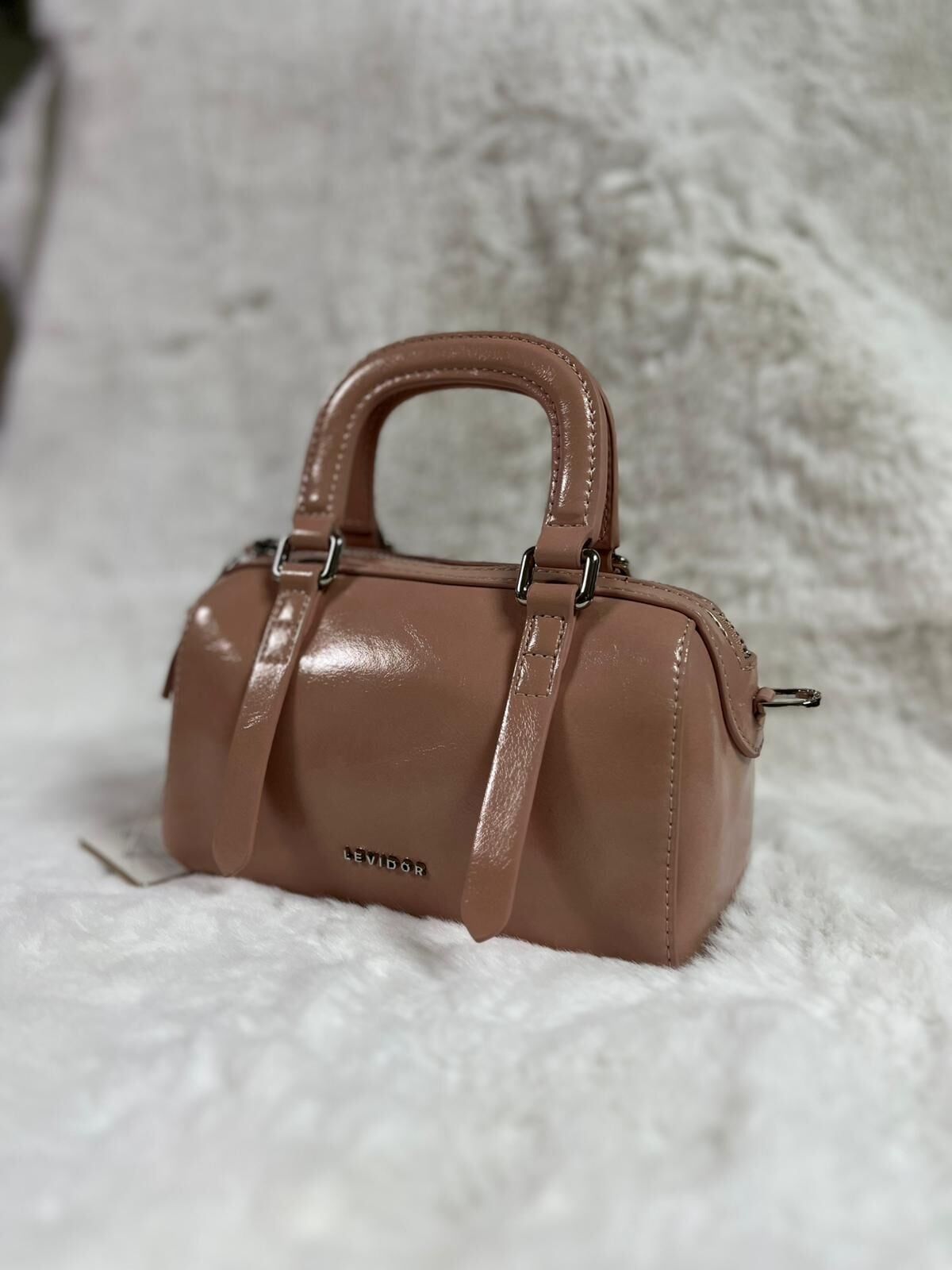 930416 EL VE ÇAPRAZ ASKI PARLAK MİNİ PREMİUM ÇANTA #08-25#