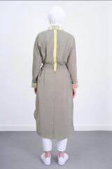 8002 BEELİ BAĞLAMALI ÖNDEN ÇİZGİLİ BAMBU KUMAŞ KAP QYS KAP 8002 #23-04#