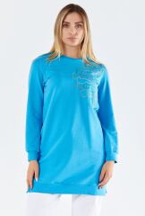 6053 İPEKSİ GÖĞÜS KISMI OMUZA KADAR NAKIŞLI SWEAT QYS SWEAT 6053 #23-05#