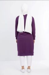 1502 GÖĞÜSÜ BONCUK VE PUL DETAYLI  İKİ İPLİK UZUN  SWEAT QYS İKİ İPLİK SWEAT 1503 #23-05#