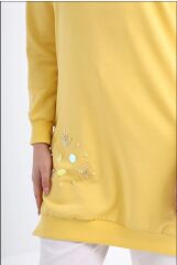 1503 GÖĞÜS VE BEL TAŞ İŞLEMELİ VE BONCUK DETAYLI 2 İPLİK SWEAT QYS SWEAT 1503 #23-05#