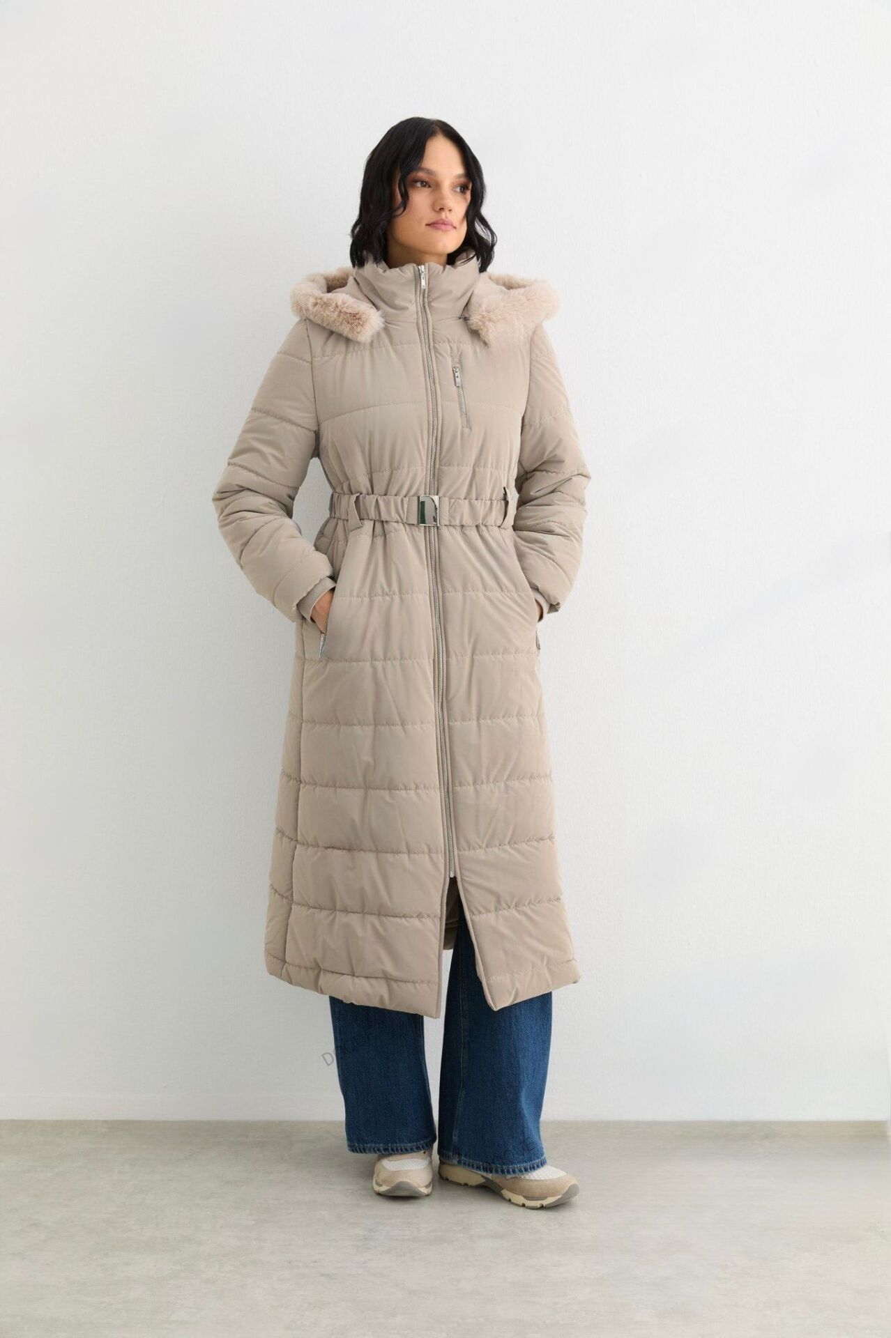 67021 KOL UCU LASTİKLİ ÖNÜ BOYDAN FERMUARLI KAPİŞONLU ŞİŞME MONT #12-25#