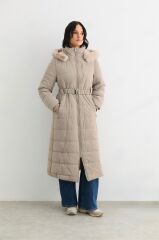 67021 KOL UCU LASTİKLİ ÖNÜ BOYDAN FERMUARLI KAPİŞONLU ŞİŞME MONT #12-25#