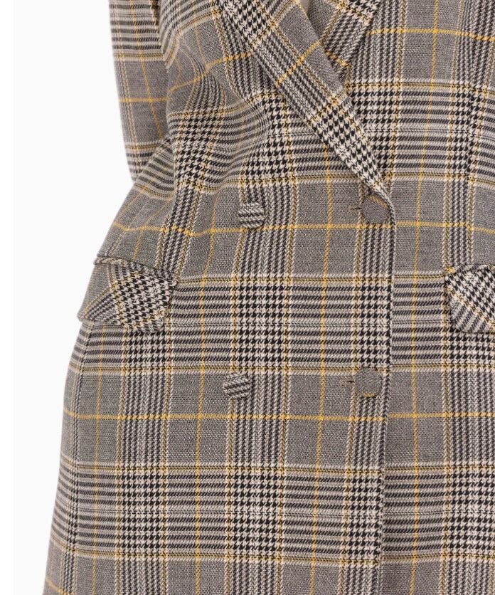 1028 KARE DESENLİ KRUVAZE YAKALI CEP KAPAKLI CEKETGÜNLÜK CEKET 11231205401028 QKS GÜNLÜK CEKET #23-10#