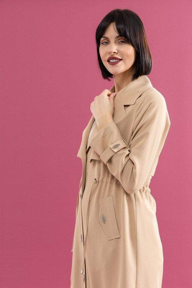 25224 BELİ BAĞLAMALI BELDEN AŞAĞI ÇITÇIT DETAYLI CEPLİ GÜNLÜK GİY-ÇIK CEKET #05-25#