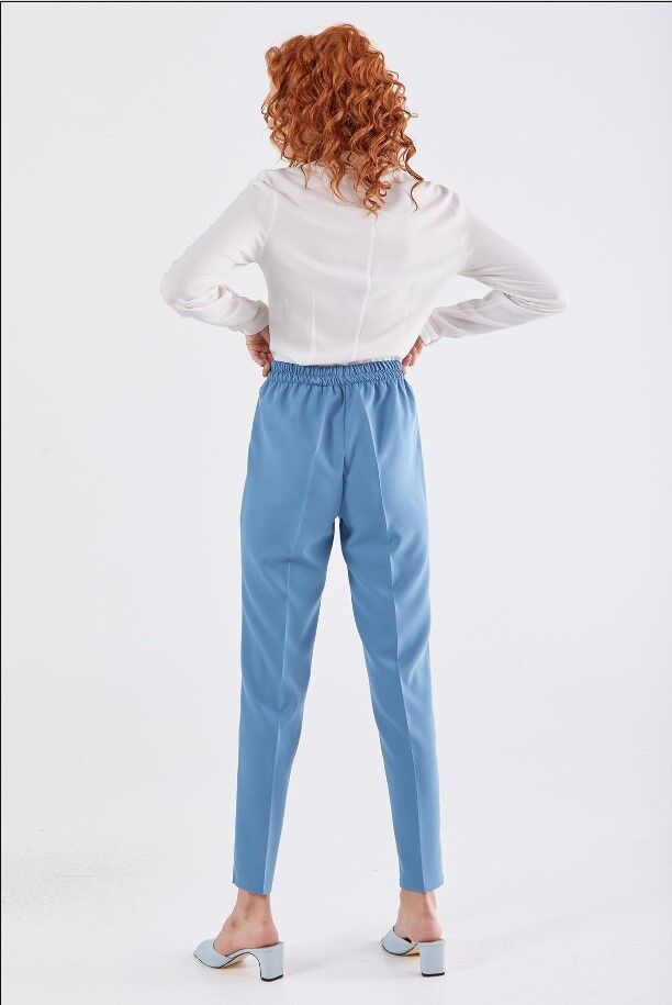 59061 BELİ YARIM LASTİKLİ  ÖN CEPLİ KLASİK DAR PAÇA PANTOLON QYS PANTLON 59061 #23-063