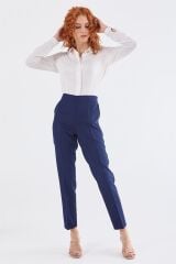 59061 BELİ YARIM LASTİKLİ  ÖN CEPLİ KLASİK DAR PAÇA PANTOLON QYS PANTLON 59061 #23-063