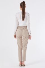 59061 BELİ YARIM LASTİKLİ  ÖN CEPLİ KLASİK DAR PAÇA PANTOLON QYS PANTLON 59061 #23-063