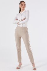59061 BELİ YARIM LASTİKLİ  ÖN CEPLİ KLASİK DAR PAÇA PANTOLON QYS PANTLON 59061 #23-063