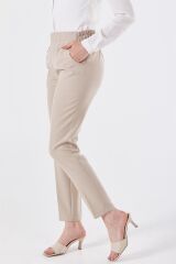 59061 BELİ YARIM LASTİKLİ  ÖN CEPLİ KLASİK DAR PAÇA PANTOLON QYS PANTLON 59061 #23-063