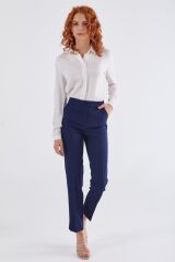 59055 ÖNÜ CEPLİ YIRTMAÇLI DAR PAÇA KLASİK PANTLON QYS PANTOLON 59055 #23-06#