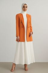 1906 BLAZER CEKET ÖNÜ KRAVUZE YAKA ÇİFT DÜĞME KAPRİ KOL KATLANABİLİR BLAZER CEKET #03-25#