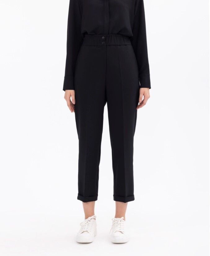 1076 BİLEK BOY HAVUÇ KESİM PANTOLON  GÜNLÜK PANTOLON 10231107001076 QKS GÜNLÜK PANTOLON #23-103