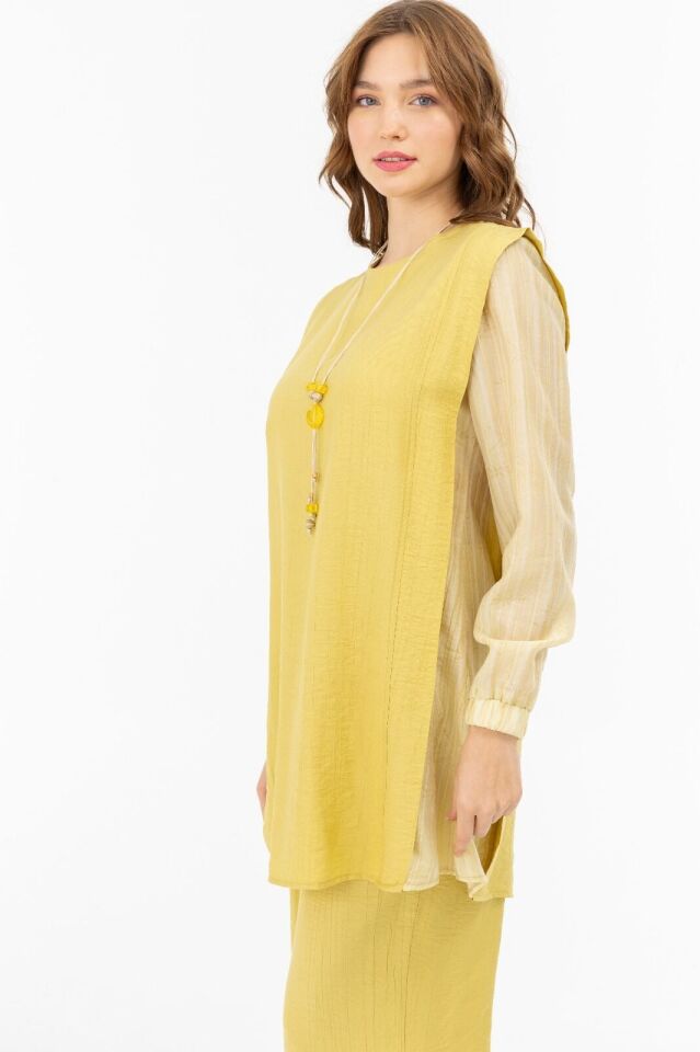 2054 ÖNÜ SIFIR YAKA ÇİFT RENKLİ KOL UCU VE PANTOLONUN BELİ LASTİKLİ BOL PAÇA SPOR TAKIM #04-25#