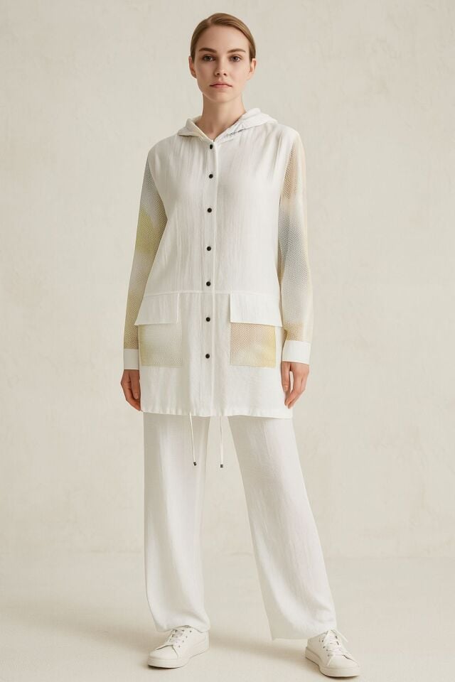 2051 YAKASI KAPŞONLU ÖNÜ DÜĞMELİ ÖNÜ CEP DETAYLI VE KAPİŞONU FİLELİ PANTOLONUN BELİ LASTİKLİ İKİLİ TAKIM #05-25#