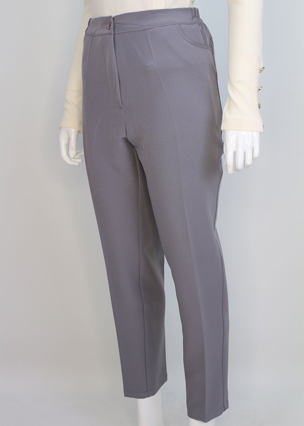 59021 CEP GÖRÜNÜMLÜ BELİ YARIMLASTİKLİ KLASİK DAR PAÇA PANTOLON QYS 59021 PANTOLON #23-093