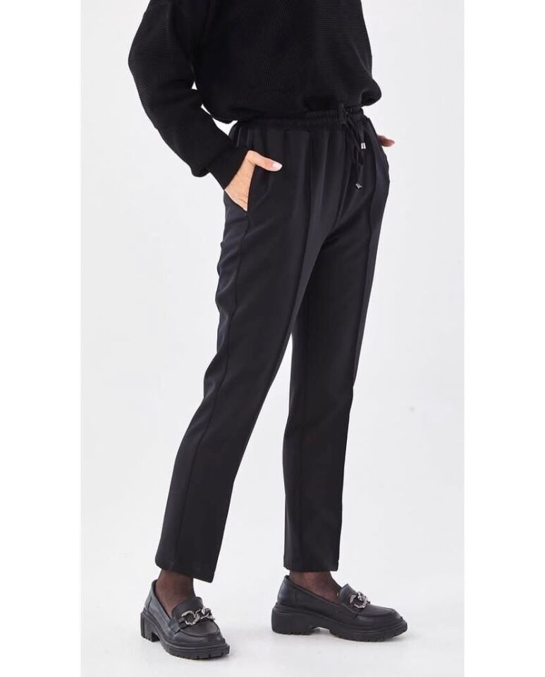 SZ-153  YANDAN CEPLİ BAĞCIKLI PANTOLON #12-25# 48 - SİYAH